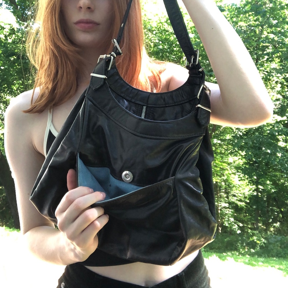 Black leather purse